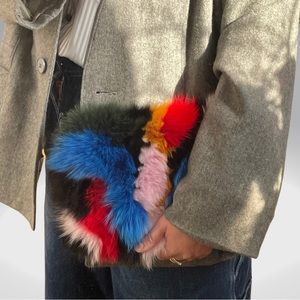 Loeffler Randall Multicolored Fur Pouch